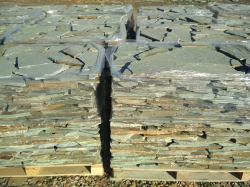 Плитняк златолит зелёный для цоколя, отмостки купить в Чайковском